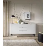 Prostorná komoda Zova s dvířky a šuplíky - bílá