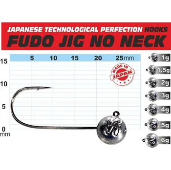 Rybářský háček Fudo JIG bez nálitku č.4 balení 5ks 5g