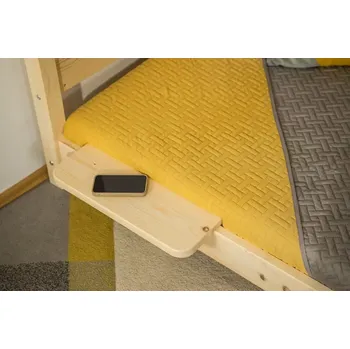 Příslušenství pro dětskou postel a kolébku MAXIDO Závěsná police k posteli Zaoblená přírodní (Česká výroba - masivní dřevo)