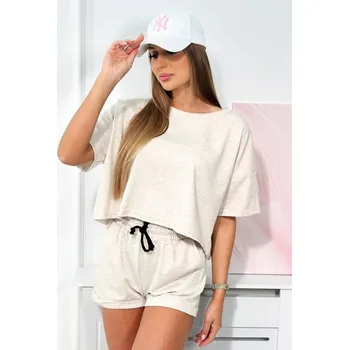 Dámský kostýmek Stylový komplet 9460 v béžové barvě, VELIKOST UNI ( XS, S, M )