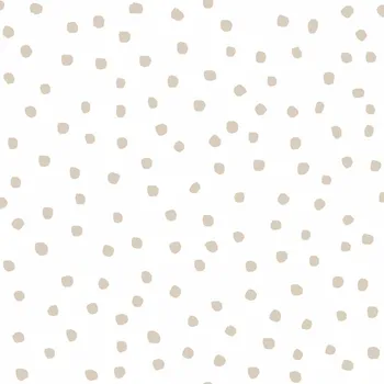 Tapeta Cristiana Masi by Parato Bílá vliesová tapeta s béžovými puntíky, 17120, MiniMe, Cristiana Masi by Parato, velikost 10,05 x 0,53 m