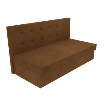 Postel Čalouněná postel Ava s čelem s vtahy, lamelovým roštem a úložným prostorem - Hnědá, 80 x 200 cm, Bez navýšení, Molitanová 13 cm