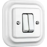 Elhard KV5305W Keramik vypínač č.5 - hranatý, klapka, bílý - komplet