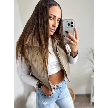 Dámská vesta Teplá dámska vesta v krémovej farbe , VELIKOST UNI ( XS, S, M )