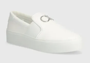 Dámské tenisky Calvin Klein Leather Platform Slip-On Shoes HW0HW02057
