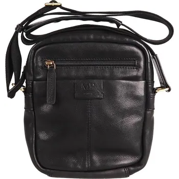Kabelka Luxusní kožená hladká černá crossbody taška Marta Ponti no. 006
