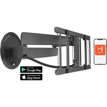 Televizní držák TVM 7675 B - Motorizovaný nástěnný držák s ramenem | TV 40-77" | Nosnost 35Kg | Ovládání pomocí aplikace (TVM 7675 B je nástěnný držák s nastavitelným kloubovým ramenem, vybavený elektrickým pohonem pro snadné a pohodlné nastavení. Nosnost 35 kg. Vhodné p