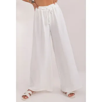 Dámské látkové široké kalhoty MI-SP-59102.92 bílé uni Dámské kalhoty Dámské látkové široké kalhoty MI-SP-59102.92 bílé uni