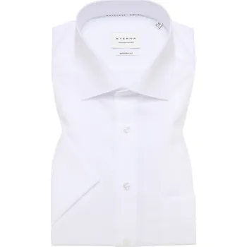 Pánská košile Košile Eterna Modern Fit Uni Popeline s krátkým rukávem bílá velikost: 45, délka rukávu: krátký rukáv