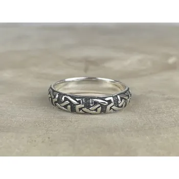 Prsten stříbrný prsten pro muže Celtic oxidovaný 5 mm 14 mm