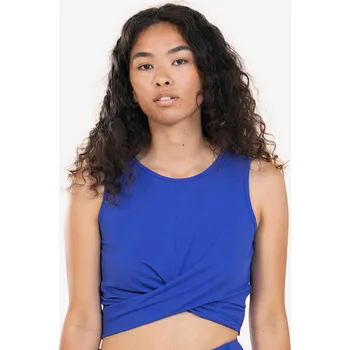 KIMJALY Dámský crop top na jógu Premium S MODRÁ