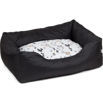 Pelíšek pro psa Iridog Pelech pro psa ZIPPY 2v1 no.4 černý & lamy v26 x d85 x š70 cm