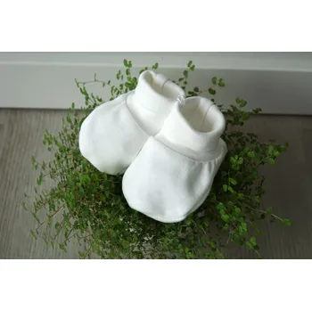 Capáčky AMÁLKA Bavlněné kojenecké capáčky smetanové Velikost: 56-68