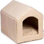 Iridog Bouda pro psa 2v1 HOUSIE MULTI no.1 béžová s puntíkem v35 x š30 x d40 cm