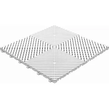 Venkovní dlažba Plastová perforovaná zátěžová dlaždice Performance Floor Race Flat 40 x 40 x 1,8 cm - bílá