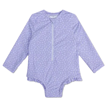 Nafukovací kruh Plavky s dlouhým rukávem s UPF 50+ Lila Leopard