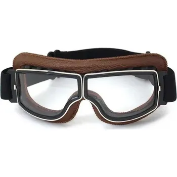Motocyklové brýle Retro brýle na motorku s čirými skly