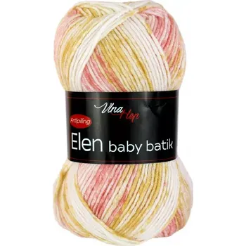 Galanterie Elen baby batik 5119 - Bílá, žlutá, růžová