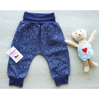 AMÁLKA Bavlněné, rostoucí kalhoty, mořský svět Velikost: 68