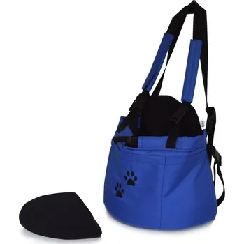 Psí batoh Iridog Batoh na psa 2v1 SKIPPIE no.3 modrý s tlapkami v30 x d38 x š23 cm