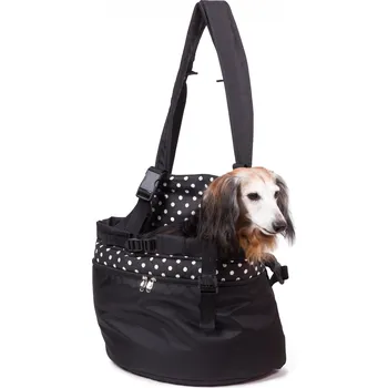 Psí batoh Iridog Batoh na psa 2v1 ZIPPY no.3 černý s puntíkem v30 x d38 x š23 cm