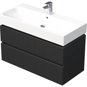 Koupelnový nábytek Storm 3D - spodní skříňka pod umyvadlo 100 cm, 2 zásuvky, závěsná, černá STORM 3D 100 2Z A9276