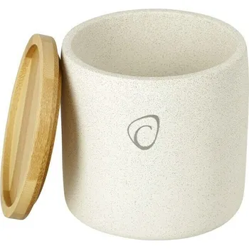 Zásobník na papírové ručníky Camargue Vero Sand Zásobník na kosmetické tampony, 10,3 × 10 × 10 cm, beton/bambus RP006005-CERW