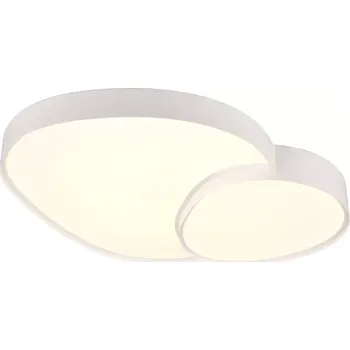 Trio Leuchten 647519231 RISE - LED stmívatelné stropní svítidlo v bílé barvě, dálkový ovladač, LED 45W, 2700-6500K, 77 x 63cm (Stropní nepravidelné LED svítidlo, stmívatelné ovladačem)