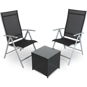 Zahradní sestava Zahradní balkonový set Fulvio - 2 místa, černá / šedá