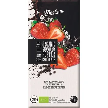 Čokoláda Hořká čokoláda s kousky jahod a černým pepřem bio 100 g