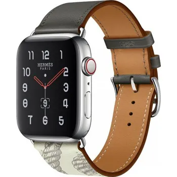 Řemínek na hodinky Řemínek z PU kůže s kovovou přezkou pro Apple Watch Ultra 49mm / 46mm / 45mm / 44mm / 42mm - hnědý