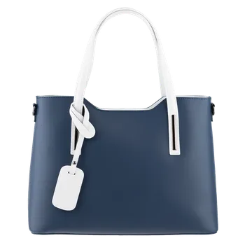 Kabelka NovaKabelka.cz Kožená italská kabelka Isidora Blu Bianca