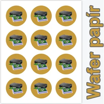 Jedlá dekorace na dort 12x55mm KOLEČKA Wafer papír premium A4 0,6mm