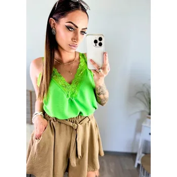 Letní top na ramínka v zelené barvě, VELIKOST UNI ( S, M , L )