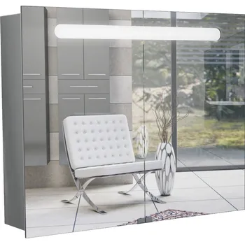 Zrcadlo Zrcadlová skříňka 140x64 cm, s osvětlením, oboustranné zrcadlo TONIC H ZS 140