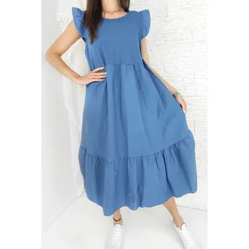 Dámské šaty New collection Dlouhé modré šaty LA-20193BL Velikost: XS-XL