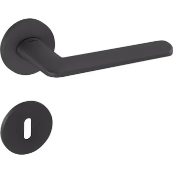 Dveřní kování TI - ELIPTICA - R 3098 5S klika/klika, rozety WC BS PVD - Černá matná PVD (155)