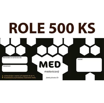 Etiketa na sklenici - 5 transparentní - Med medovicový ROLE 500 KS