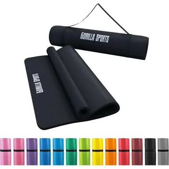 podložka na cvičení Gorilla Sports Podložka na jógu 190 x 100 cm černá