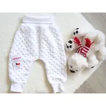 AMÁLKA Plyšové rostoucí kalhoty minky, bílé Velikost: 80