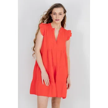 Dámské šaty Hailys dámské volánové šaty Marleen korálové Velikost: M