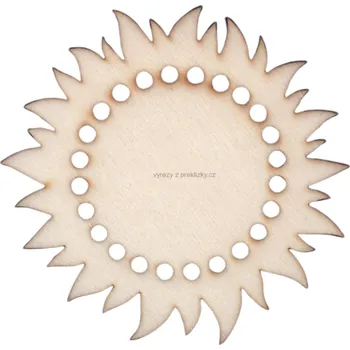 Dřevěná hračka Dřevěný výřez z překližky, SLUNÍČKO K VYPLÉTÁNÍ, 9,7 cm, 1ks