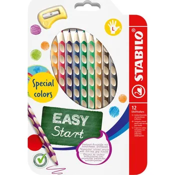 Výtvárné potřeby STABILO EASYcolors P Pastelky pro leváky - sada 12 speciálních barev s ořezávátkem