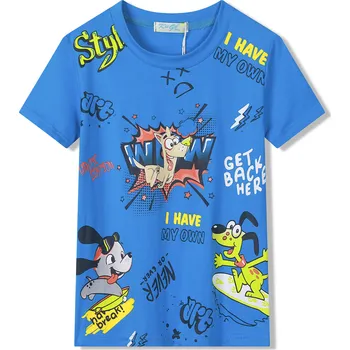 Chlapecké tričko Chlapecké tričko - KUGO HC9346, tyrkysová Barva: Tyrkysová, Velikost: 116