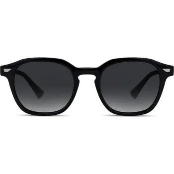 Černé geometrické polarizační sluneční brýle s rohovými obroučkami - Lucleon