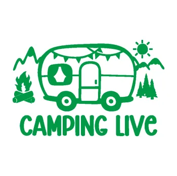 Samolepící dekorace SAMOLEPKA Camping live 001 levá cestování v karavanu (12 - zelená) NA AUTO, NÁLEPKA, FÓLIE, POLEP, TUNING, VLASTNÍ TEXT, TISK, AUTOSAMOLEPKY.cz, POLEPY, OBRÁZEK, LOGO, SAMOLEPKY