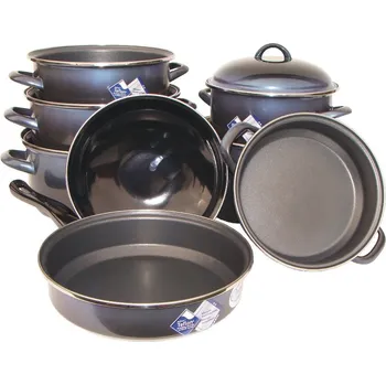 Hrnec Sedmidílná souprava Ema-Lion ELIT modrá metalíza uvnitř s teflonem (souprava s teflonem v barvě modrá stínovaná metalíza)