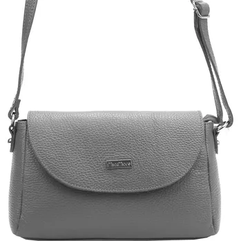 Kabelka Kožená crossbody kabelka MiaMore 01-018 tmavě šedá