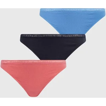 Kalhotky Dámská tanga 3Pack UW0UW04890 0V6 růžovo/modro/černé - Tommy Hilfiger S
