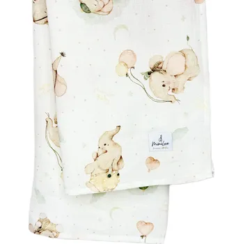 Dětská deka Mimilove Mušelínová plenka 100x100 cm Slůňata